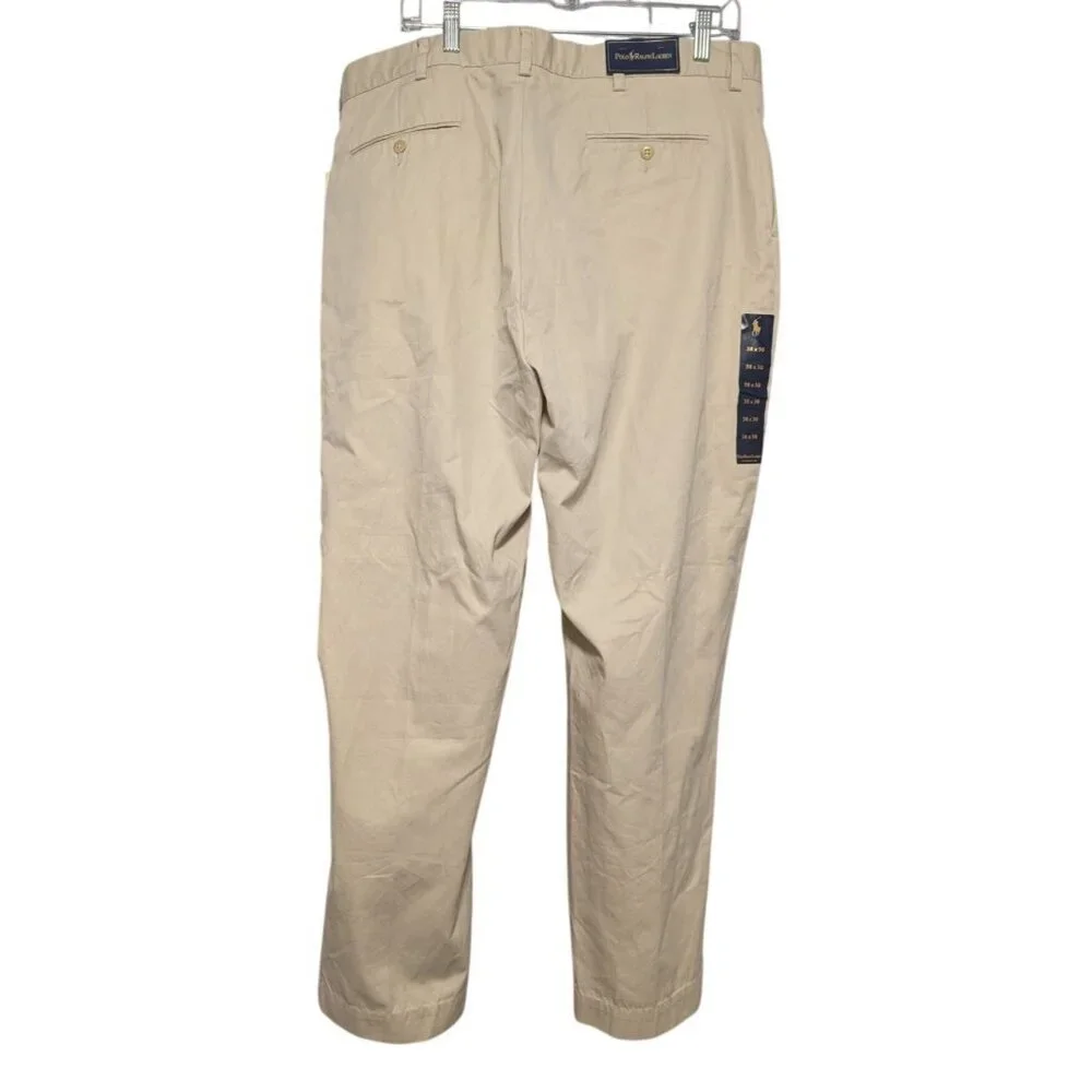 NWT Polo Ralph Lauren Mens 38x30 Prospect Chino Pants Khaki Flat Front